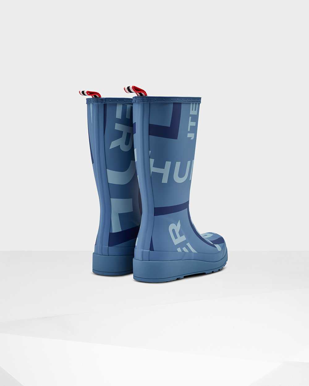 Hunter Original Play Tall Exploded Logo Mid-Calf Women's Rain Boots NZ-13704L Blue